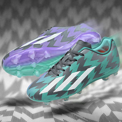 2024跨境炫彩雙色鴛鴦低幫兒童足球鞋男女長釘碎釘草地專業訓練鞋