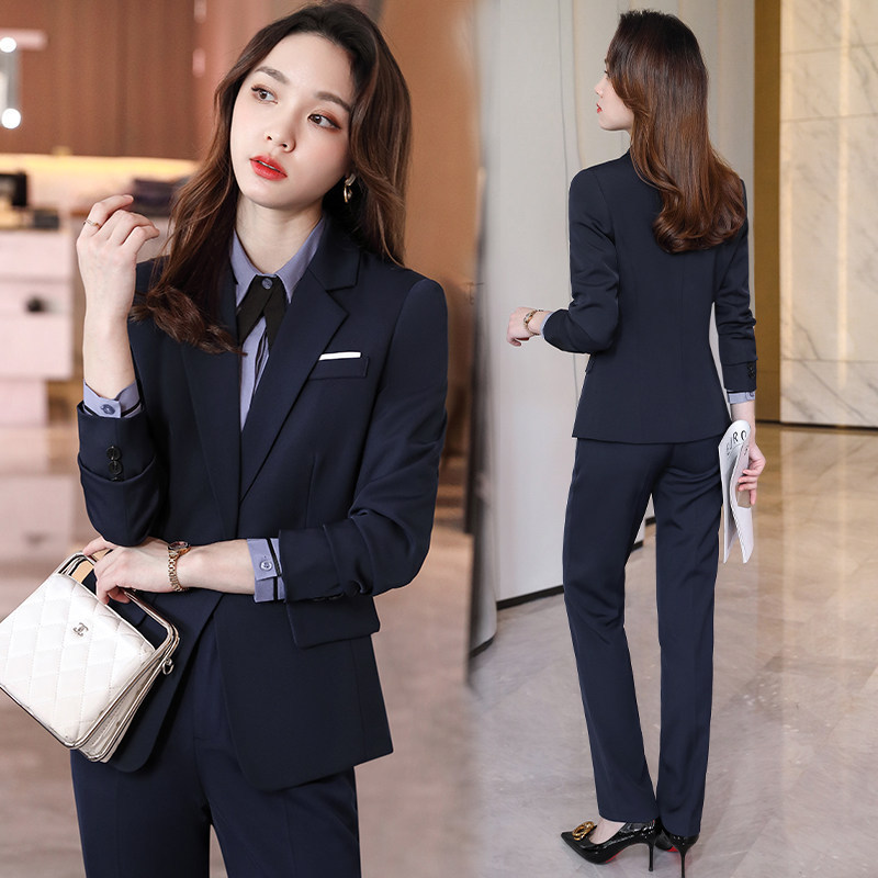 Black Suit for Women, Professional Spring and Autumn Attire for College Students, Civil Servant Interviews, Workplace Formal Wear, Hotel Front Desk Work Uniform Black Suit for Women, Professional Spring and Autumn Attire for College Students, Civil Servant Interviews, Workplace Formal Wear, Hotel Front Desk Work Uniform