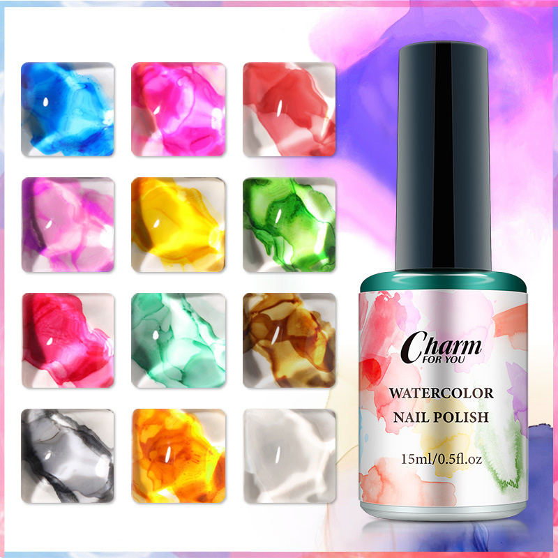 [Cross-border Exclusive] Dyeing Liquid Nail Art Ink Marble Dyeing Liquid Water Dyeing Japanese Color Painting Dyeing Liquid 15ml