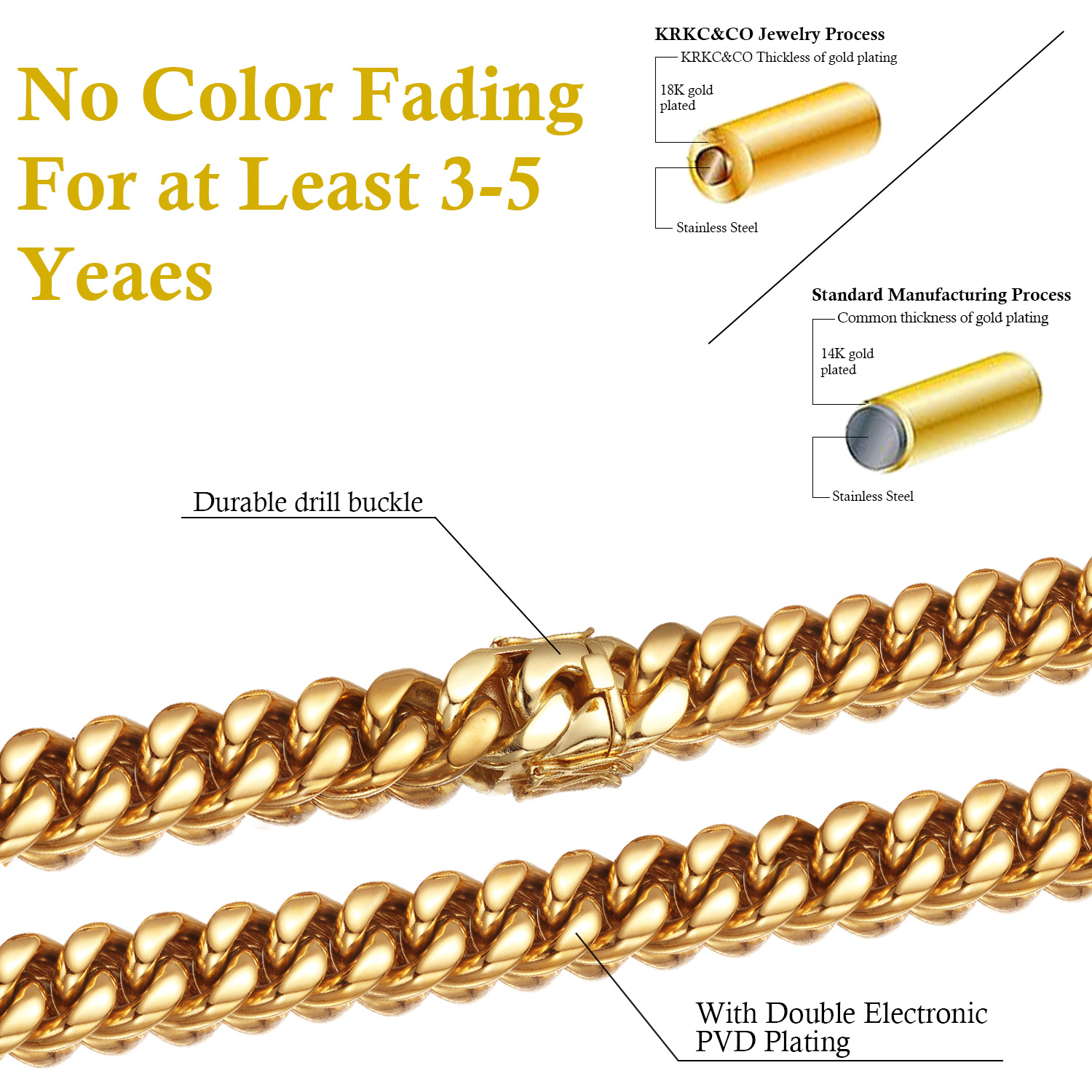 Geometric Pattern Hip-Hop Punk Geometric 304 Stainless Steel Polishing Unisex Chain Necklace Men Chain Necklaces
