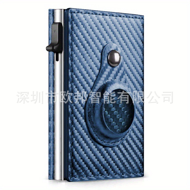 Nuevo titular de la tarjeta de crédito bifold Banco titular de la tarjeta monedero lateral push automático pop-up titular de la tarjeta con la funda protectora AirTag