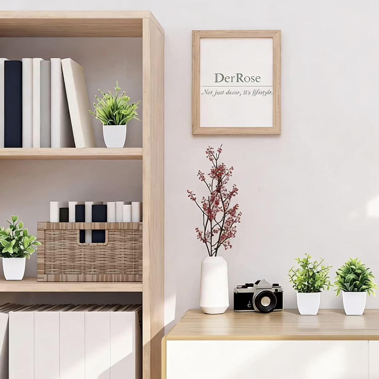 Transfronterizos venta caliente planta simulada planta simulada verde decoración interior y exterior maceta de plástico maceta de eucalyptus image 2