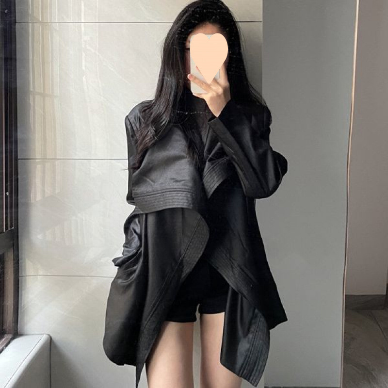 韩剧大女主气质时髦翻领风衣垂感绑带收腰外套秋季慵懒风上衣|undefined