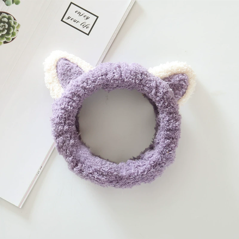 Симпатичные трехмерные кошачьи уши волосы с мытьем макияж из волос пояс плюшевая вышивка кошка внутри и снаружи уха волос обруч