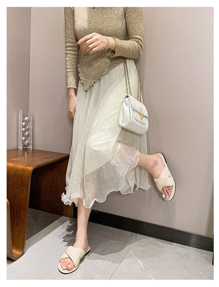 Dép sandal nữ quai chéo mũi tròn hở ngón đế dày phối màu, đế cao 3 cm — Màu Mơ (Dép lê), Màu Mơ (dép), Màu nâu (dép), Màu đen (dép) chi tiết 34