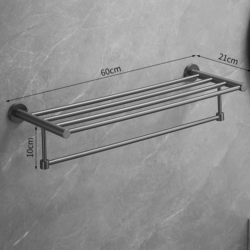 Baño de acero inoxidable 304 negro sin perforación juego de cinco piezas toallas modernas y simples, toallas de baño, estantes de artículos, hoteles image 49