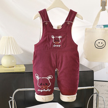 婴儿秋冬棉衣棉裤背带裤婴儿夹棉外穿开档冬天男童宝宝加厚连体裤