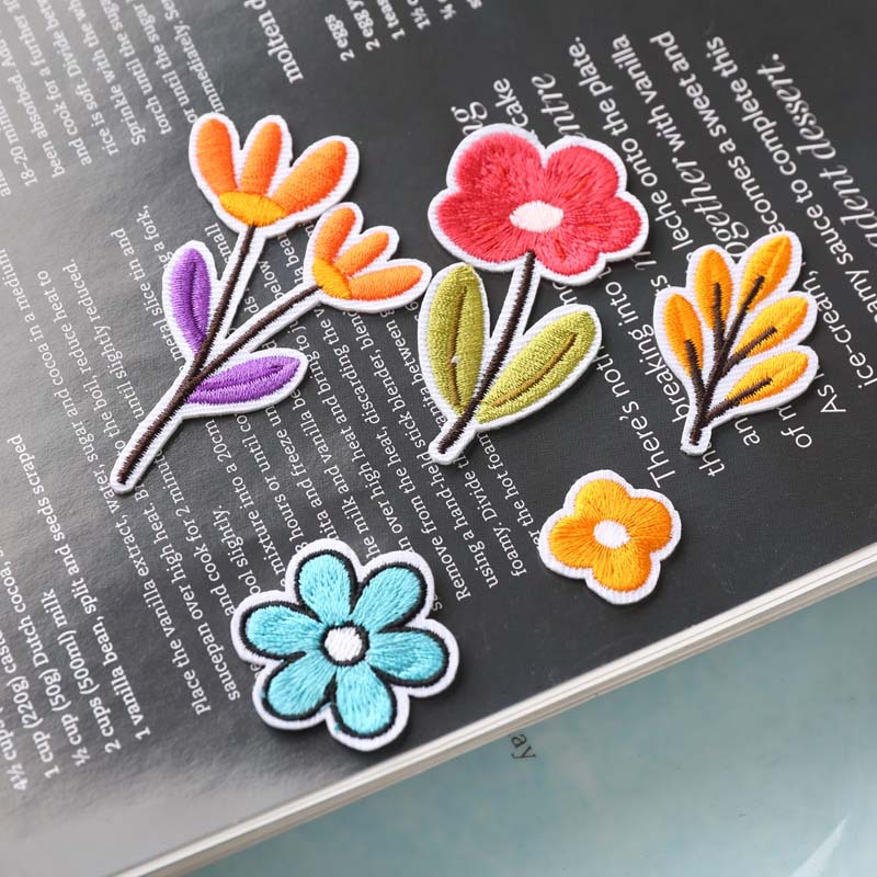 米沙刺绣布贴电脑绣花章时尚可爱花朵鲜花衣服装饰补丁贴贴布