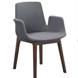 现代简约北欧风家用实木餐椅咖啡厅餐桌椅酒店椅椅子高弹海绵坐垫