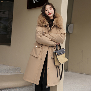 2025 New Versatile Parka Long Hooded Fur Collar Cotton Jacket Stylish Slim Versatile Cotton Coat Women's Outerwear