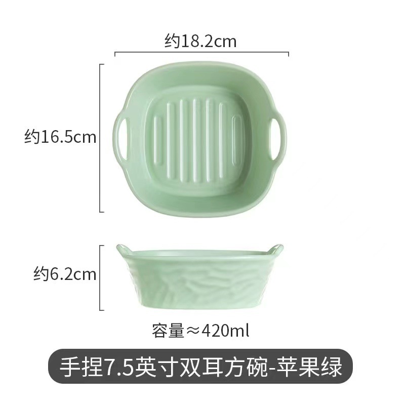 Hogar de doble oído freidora de aire para hornear tazón de cerámica tazón de sopa de alto aspecto dormitorio frutero Internet celebridad Caracol tazón de polvo