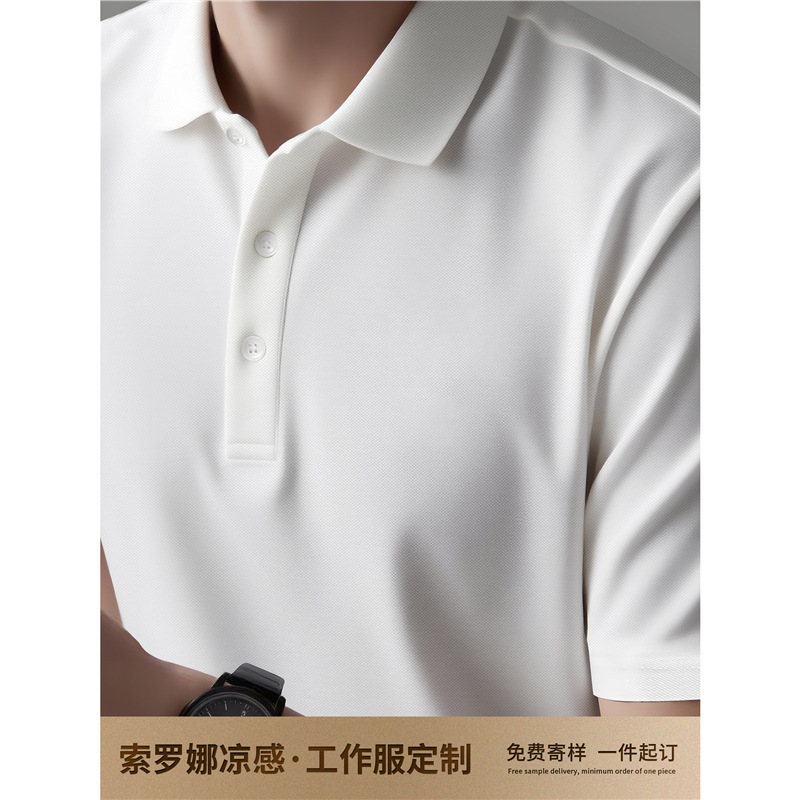 High-End Solona Polo Shirt Work Clothes Customized Summer Corporate Company Sales Business Short-Sleeved T-Shirt Work Clothes for Men