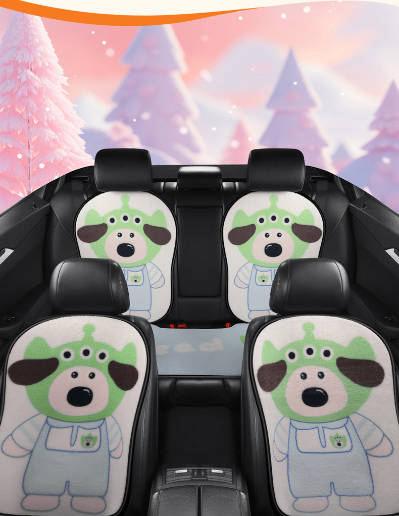 S023 Stuffed Cute Dog Cushion Little Monster Car Headrest Cute Cartoon Car Cushion Neck Pillow Cute