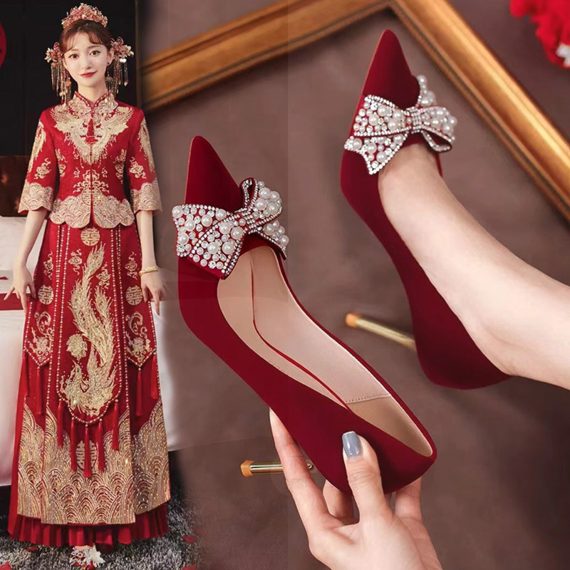 5Cm7Cm Heel Height Xiuhe Wedding Dress Wedding Shoes New Style Bowknot Bridal Shoes Stiletto Heels Yir1317 5Cm7Cm Heel Height Xiuhe Wedding Dress Wedding Shoes New Style Bowknot Bridal Shoes Stiletto Heels Yir1317