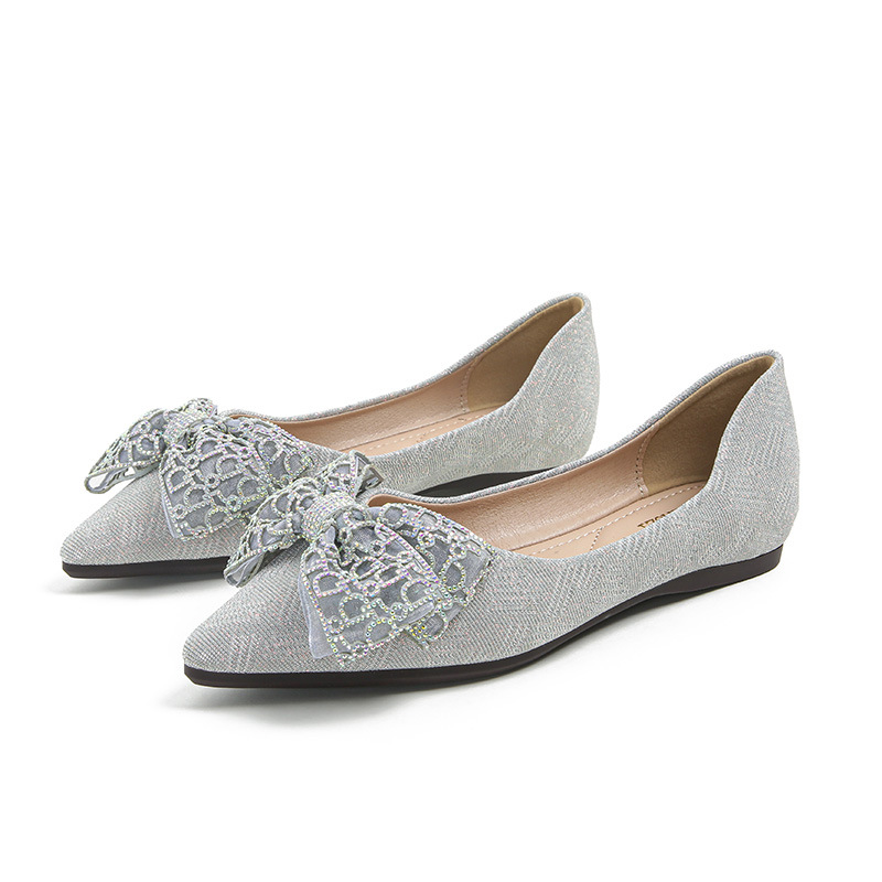 Shallow Mouth Single Shoes Women's Flat Bottom 2024 New Ladies Soft Sole Pointed Shoes