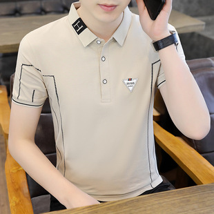 French Mazze Summer New Short-Sleeved Polo Shirt Men's Casual T-Shirt 2025 New Handsome Half-Sleeve for Young and Middle-Aged People