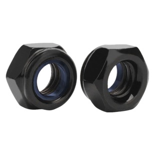 Black 304 Stainless Steel Hex Locknut M3M4M5M6M8M10 Black Zinc Plated American Nylon Lock Nut