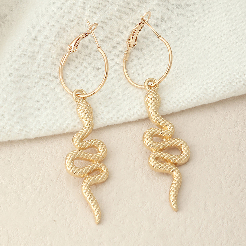 Fashion Rhinestone-studded Snake-shaped Drop Earrings Jewelry Wholesale display picture 2