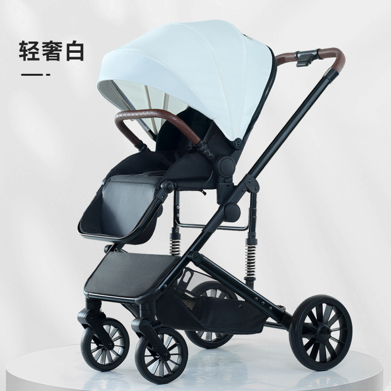 Carrito para bebés se puede sentar y acostar, carro plegable para bebés, carro antichoque de cuatro ruedas, carro BB para caminar, carro ligero para bebés