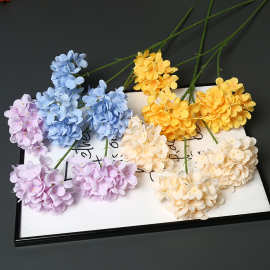 3头绣球仿真花婚庆花排插花婚礼堂布景家居软装绢花假花拍摄道具