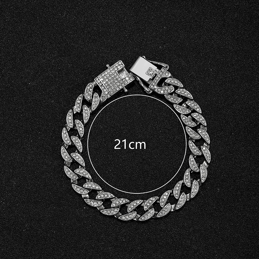 Colier personalizat oval hip hop, brățară, diamant de apă, bijuterii pentru bărbați, lanț cubanez_voghion.com