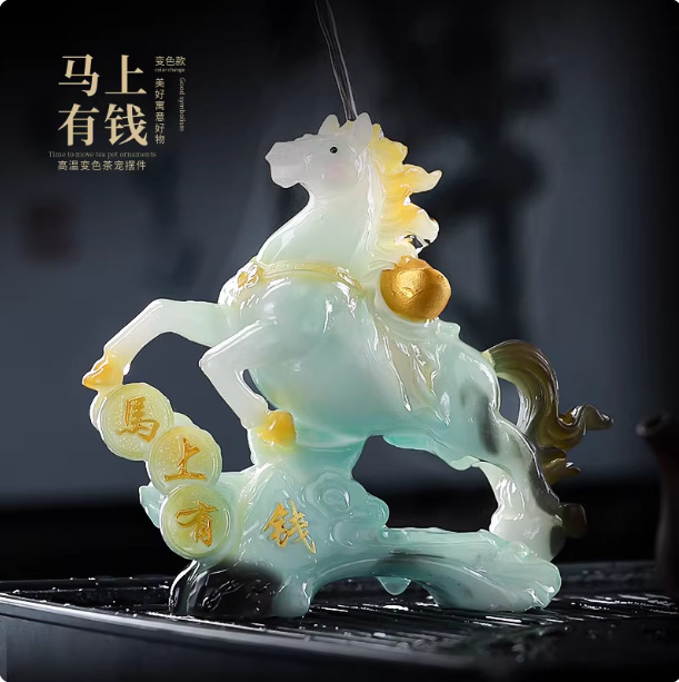 Get Rich Instantly Color-Changing Tea Pet Kung Fu Tea Set Accessories Instant Success Desktop Tea Tray Ornaments Office Wealth-Attracting Items