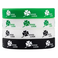 Модный бренд, оригинальный силиконовый браслет GOODLUCK с четырьмя листьями клевера, мужской и женский индивидуальный браслет на удачу, студенческое резиновое кольцо на руку