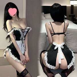 情趣内衣纯欲女仆角色扮演蕾丝制服诱惑少妇调情绑带女佣睡裙
