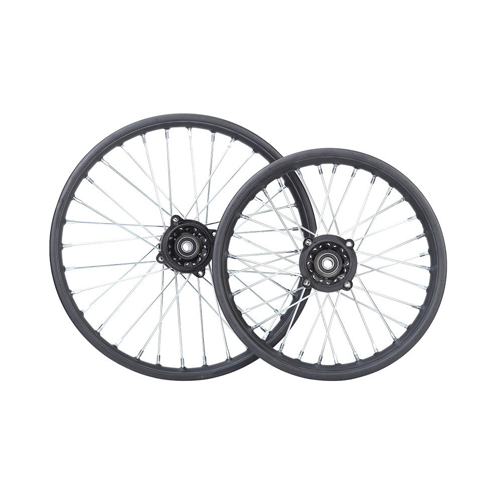 Off-road motorcycle 1.85X14 inch aluminum alloy disc brake strip iron wheel hub with decal front and rear steel ring assembly