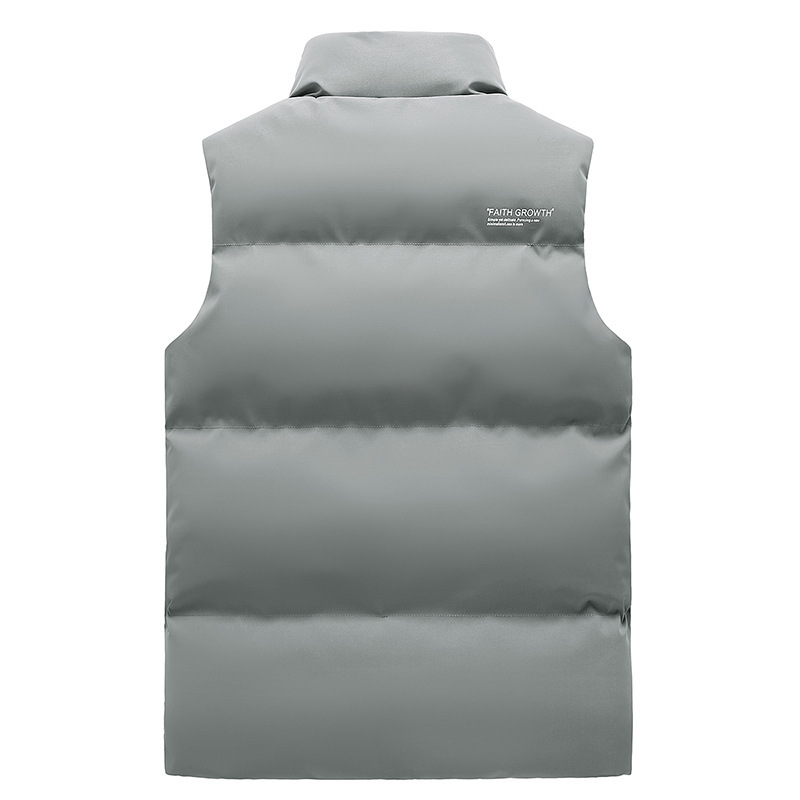 Herbst und Winter neue lässige Stehkragen einfarbige Baumwolle Schulter dicke warme Jacke Plus Größe Arbeitskleidung Weste_voghion.com