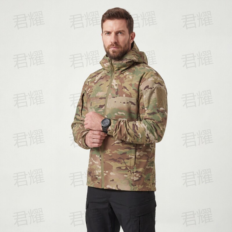 Customized Outdoor Softshell Plaid Fabric Hardcore Tactical Jacket Windproof and Scratch-Resistant Tactical Coat