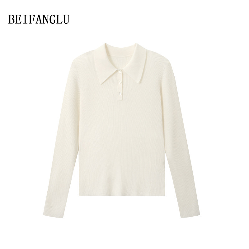 Northern Deer 27% Mulberry Silk + 73% Sheep Wool Autumn and Winter Silk Wool Versatile Polo Collar Knitted Women 251377