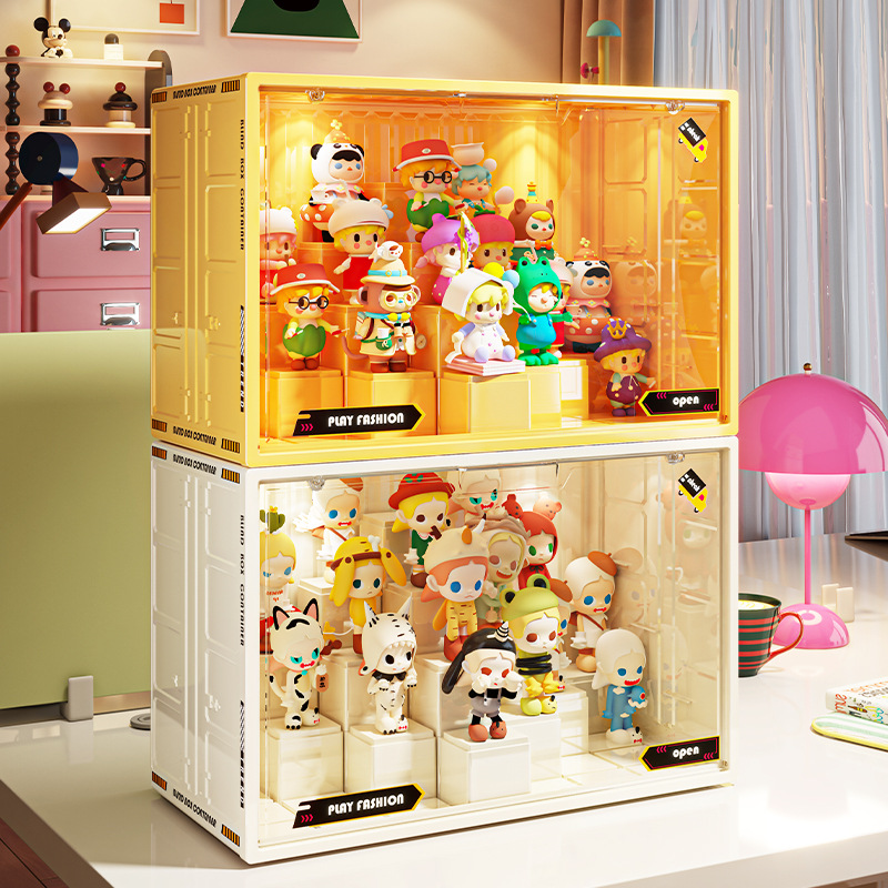 Caja Ciega de Color para Almacenamiento y Exhibición, Estante Transparente DIY para Bloques de Construcción y Juguetes