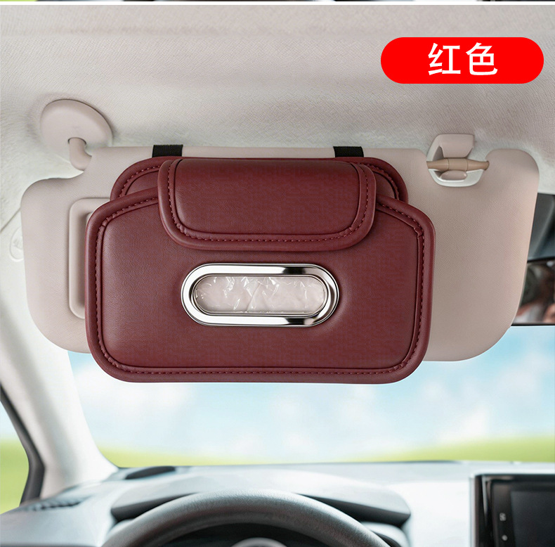 New model of car-mounted sun visor tissue box, hanging type, does not block the view, universal for car interiors, large capacity, convenient tissue dispenser