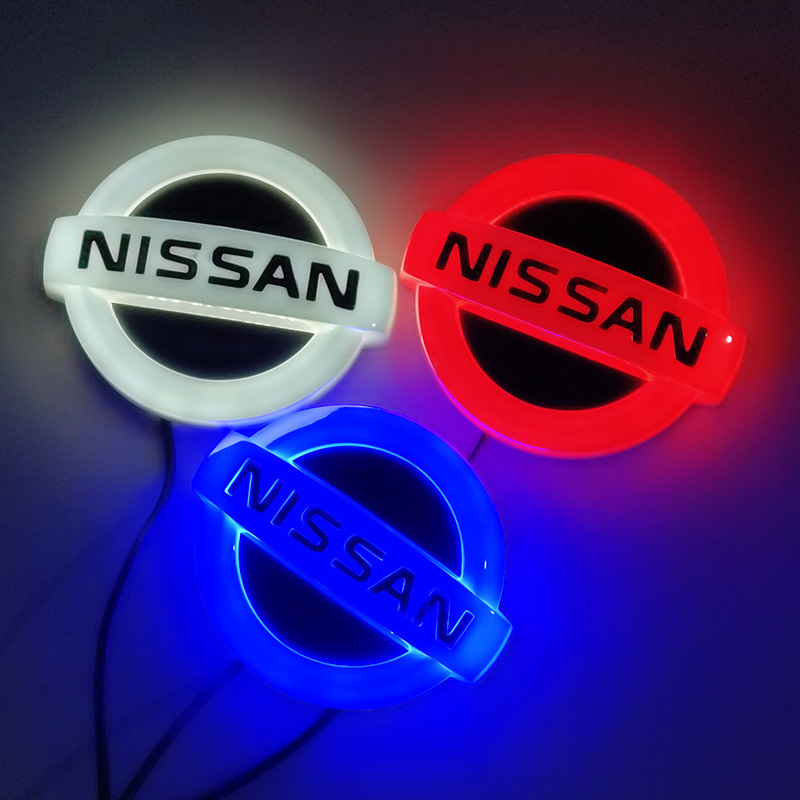 适用于4D日产发光标尼桑 骐达NISSAN尾灯LED灯冷光发光车灯车标灯