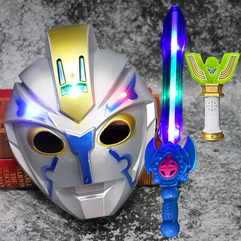 Cerro Autot máscara de niños luminosa máscara de casco de Digia Cerro armas juguetes para niños espada cuerpo