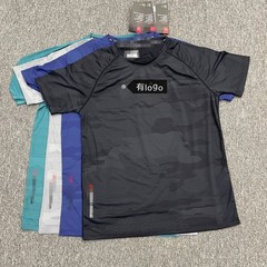 ブランドロゴアイスシルクストレッチ陸上競技半袖Tシャツメンズ夏通気性速乾スポーツカジュアルトップトレンディブランド