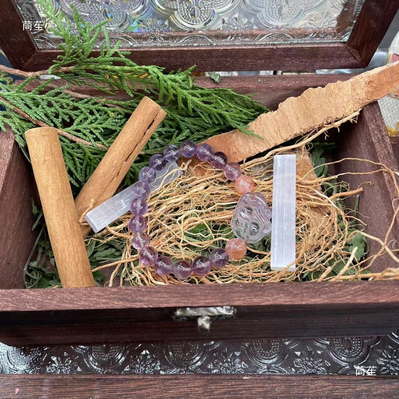 Crystal Herbal Crystal Demagnetization and Nourishment Storage Box, Purification and Energy Charging Box, Tarot Card Storage Box
