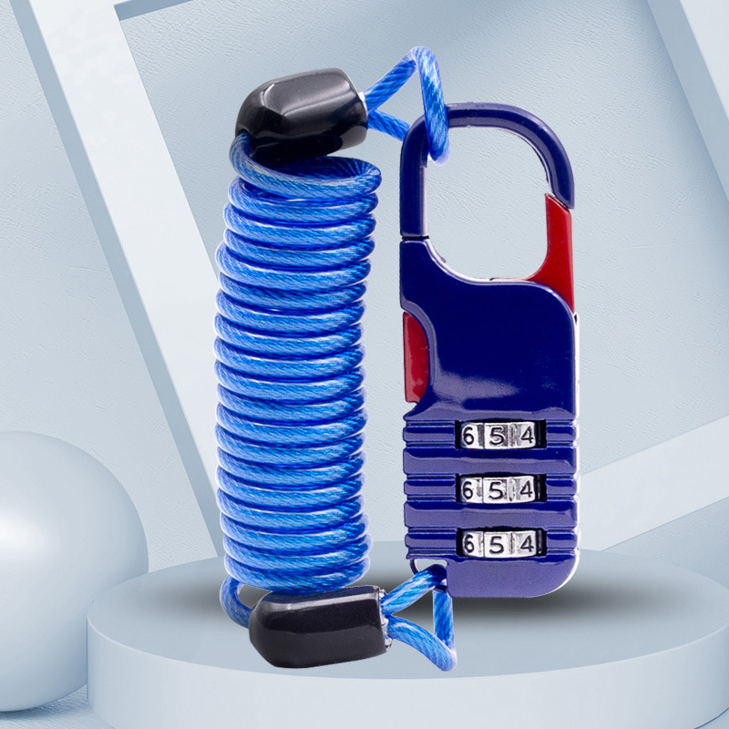 山地自行车头盔锁便携迷你多功能行李箱包锁电动摩托车头盔密码锁