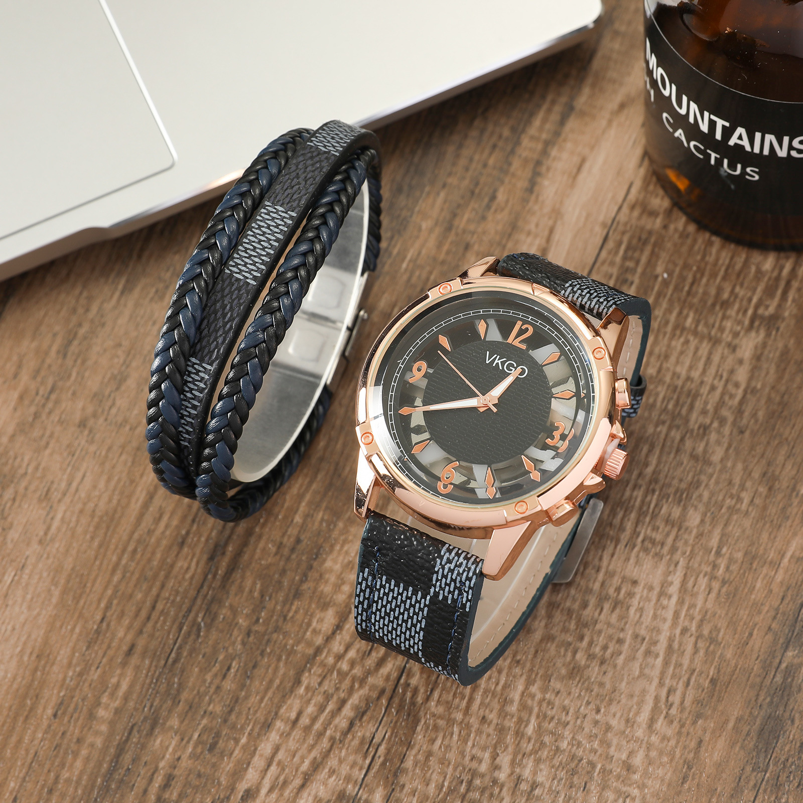 Herrklocka quartz lyxigt business set elegant presentask_voghion.com