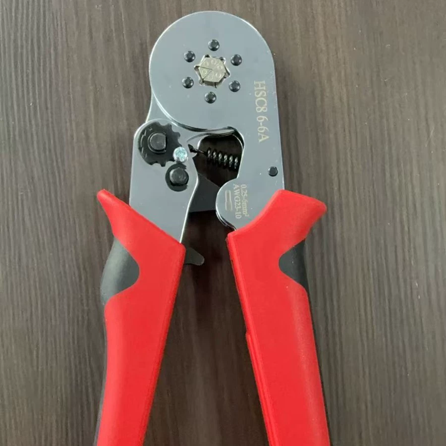 HSC8 6-6 красный черный ручка белый шестиугольник VE трубчатый клеммный зажим