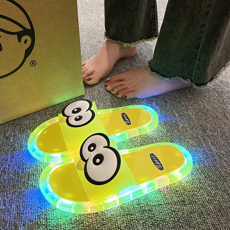 Internet Celebrant New Luminous Slippers Women's Outfit Cool Personalized Home Non-Slip Cartoon One-Word Sandals for Men Couple
