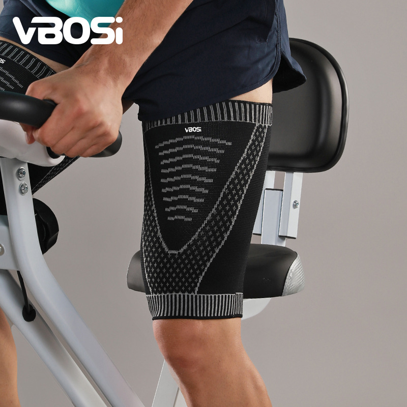 Men's Knitted Breathable Compression Thigh Protectors for Outdoor Table Tennis and Badminton, Factory Wholesale