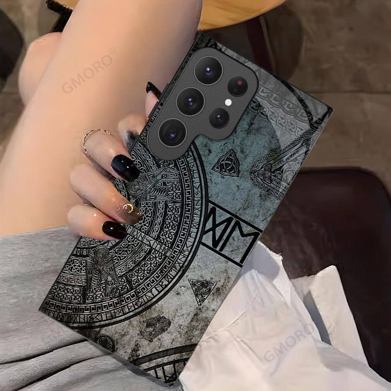 Cross-Border High-End Retro Roulette Samsung S25Plus All-Inclusive Mobile Phone Case Galaxy S21 Glass Protective Case for Men