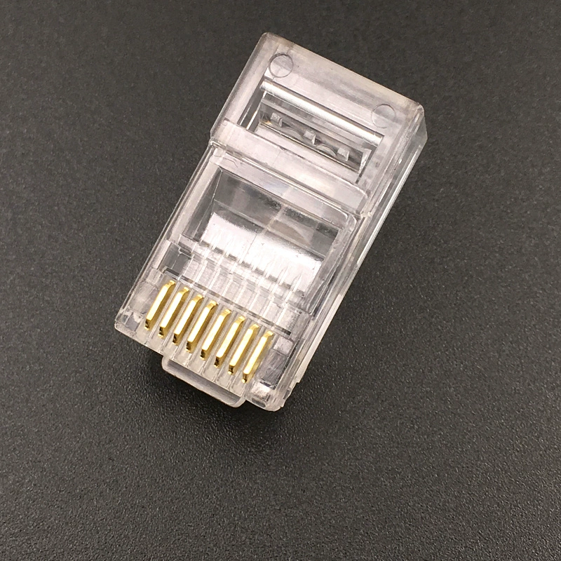 Кристаллический разъем для сети, тип с отверстием — супер, CAT6, шесть типов отверстий, двунаправленный золотистое покрытие, медные контакты