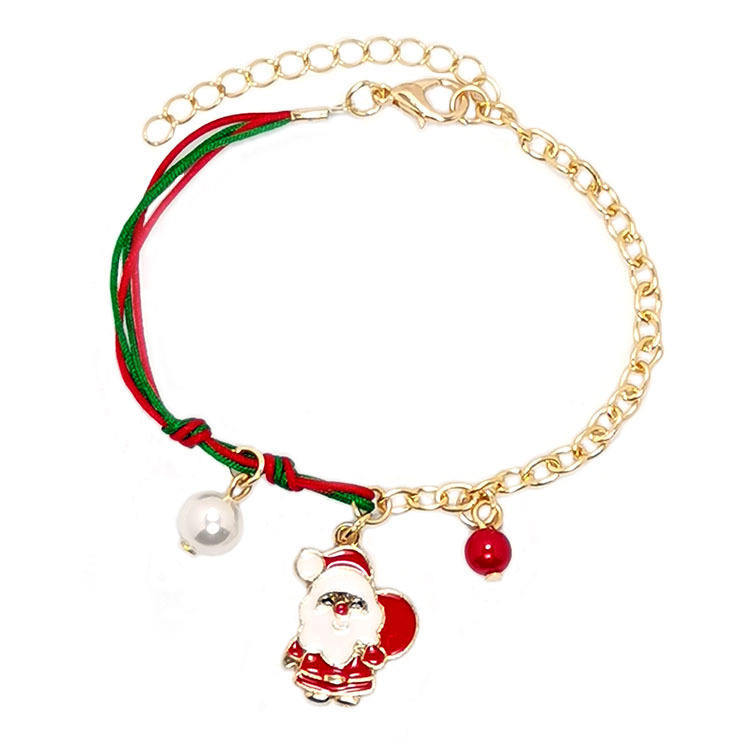 Lindo Papá Noel Calcetines Navideños Copo De Nieve Acero Inoxidable Pulsera Al Mayoreo Navidad display picture 7