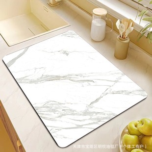 Simple Marble Countertop Drain Mat Kitchen Sink Mat Absorbent Non-Slip Dining Table Mat Cup Insulation Mat Cross-Border