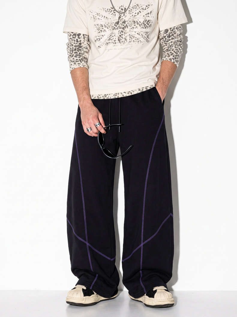Inflation Fleece Color-Block 325g Straight-Leg Sweatpants