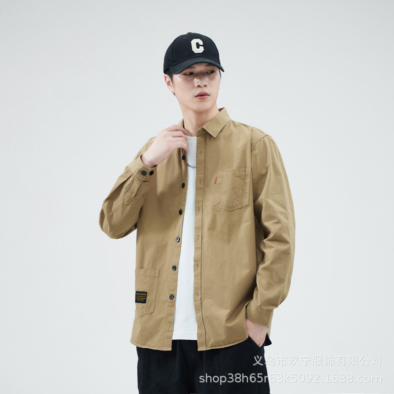 2024 primavera nueva camisa de algodón hombre de alto nivel de moda de negocios de manga larga ropa de moda puerto de moda para hombres