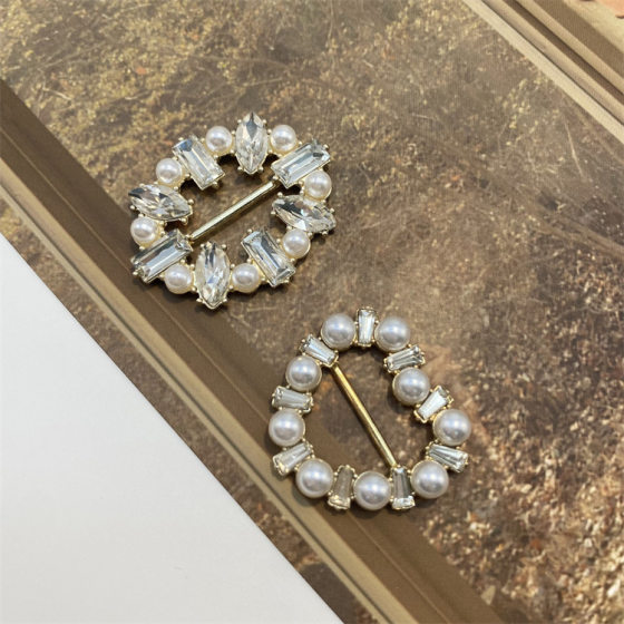 High-grade small incense jewelry buckle temperament pearl diamond clothing bag decorative buckle alloy accessories Japanese buckle bow tie buckle